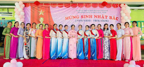 TRƯỜNG MẪU GIÁO VÀNG ANH KỶ NIỆM 136 NĂM NGÀY SINH BÁC HỒ KÍNH YÊU